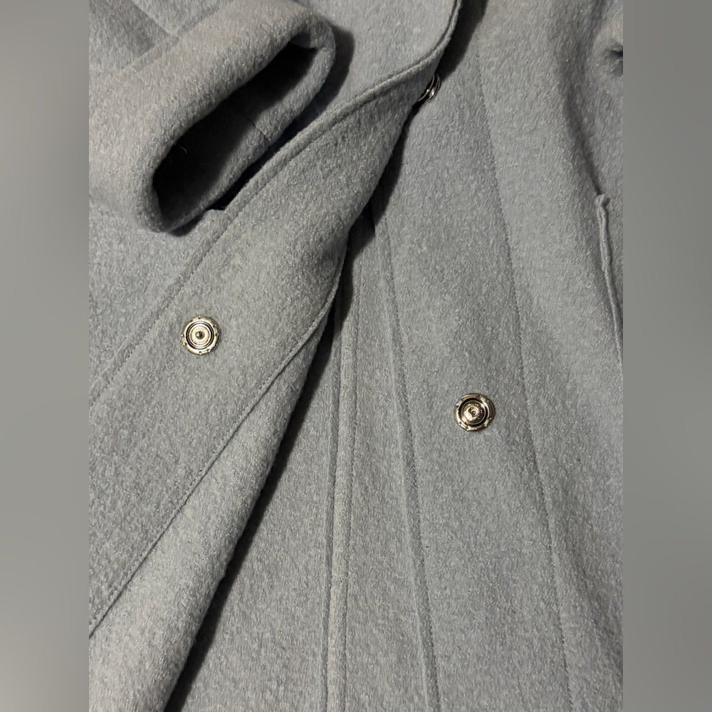 Ritva Falla Light Blue Women's button down 100% Wool Coat. Size XS. - Picture 6 of 7